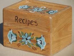 For stenciling i reached for. Home Living Hand Painted Wooden Recipe Box Polish Floral Wooden Bread Box Recipe Storage