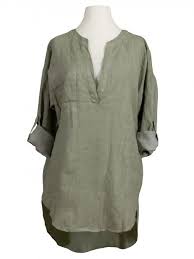 Italy mode damen shirt langarm oliv blumen gr. Leinentunika Stehkragen Khaki Fashion Made In Italy Leinentunika Tunika Tunika Aus Seide
