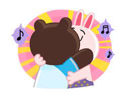 line characters party time sticker 6829317 cute love gif cony brown line friends