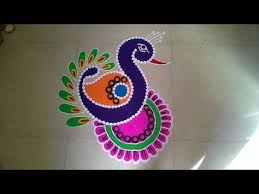 Easy Small And Unique Peacock Rangoli Innovative Rangoli Designs By Poonam Borka Free Hand Rangoli Design Rangoli Designs Flower Easy Rangoli Designs Diwali