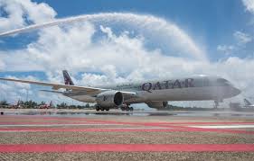 This aircraft is configured with only two classes of service where all business class seats feature 180 degree recline. Qatar Airways Touches Down In Phuket With A Traditional Water Cannon Salute As The Famed Holiday Getaway Reopens To International Tourism Qatar Airways