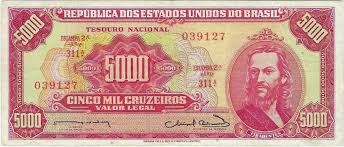 Trend chart for nigerian naira to euro exchange rate. 5000 Brazilian Cruzeiros Note Tiradentes Red Type Exchange Yours