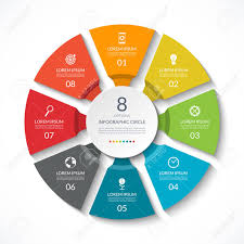 infographic circle process chart vector diagram with 8 options