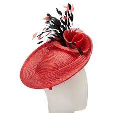 John Lewis Ruby Straw Disc Feather Quills Occasion Hat Red Black 115 Liked On Polyvore Featuring A Mother Of The Bride Hats John Lewis Hats Occasion Hats