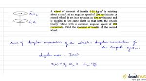 What is the average angular speed? A Wheel Of Moment Of Inertia 0 10 Kg M 2 Is Rotating About A Shaft At An Angular Speed O 160 R Youtube