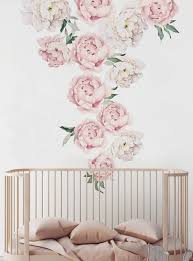 Peony Flowers Wall Sticker Vintage Pink Watercolor Peony Wall Etsy Wall Stickers Vintage Flower Wall Decals Flower Wall Stickers