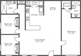 Three Bedroom Two And A Half Bath Floor Plans Bathroom Floor Plans Apartment Floor Plans 3 Bedroom Floor Plan