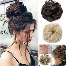 Hot Sale Ladies Curly Messy Bun Hair Piece Scrunchie Updo Cover Hair Extensions Curly Messy Bun Bun Hair Piece Hair Styles Stylish Hair