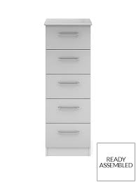 5 drawer chest of drawers. Sanford Ready Assembled High Gloss Narrow 5 Drawer Chest Very Co Uk