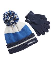 But did you check ebay? Kids Jacquard Stripe Knit Hat Gloves Set Blue Grey Ben Sherman