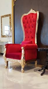 Baroque Throne Chair Queen High Back Chair In Red Velvet Throne Chair High Back Chairs Queen Chair