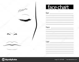 Face Chart Makeup Artist Blank Template Vector