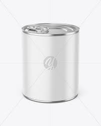 Tin Can With Pull Tab Matte Finish Mockup In Can Mockups On Yellow Images Object Mockups