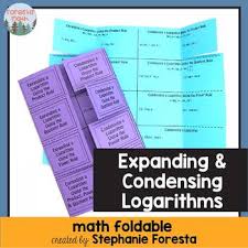 Y solution ln 5x7 — y = ln 5x7 − ln y quotient property = ln 5 + ln x7 − ln y product property power property= ln 5 + 7 ln x − ln y condensing a logarithmic expression condense log 9 + 3 log 2. Expanding And Condensing Logarithms Foldable By Foresta Math Tpt