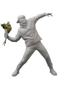 Banksy S Flower Bomber Statue From Medicom Toy Banksy Banksy Wall Art Banksy Mural