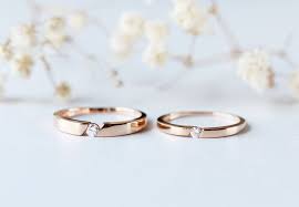 Simple His And Hers Couples Rings Diamond Cz Wedding Rings Set Matching Rose Gold Wedding Rings Gift For Him Gift For Her Engagement Rings In 2021 Cz Wedding Ring Sets Cz