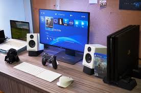 Hope to help and inspire you according to what you dream gaming room setup. Macbook Pro Ps4 Pro Desk Setup Macsetups Gaming Room Setup Video Game Rooms Desk Setup