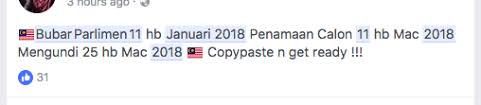 Berikutan pembubaran parlimen, bn dijangka melancarkan manifesto pada hari esok 7 dalam satu acara langsung di axiata arena jam 8.30 malam. Pembubaran Parlimen Akan Berlaku Pada 11 Januari 2018 Penamaan Calon Pada 11 Mac 2018 Sebenarnya My