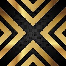 Metallic gold, shiny looking metal plate with angled brushed decoration, expensive and trendy material, yellow color design with a lot of shadows. Free Vector Gold Metallic Arrow Shapes On A Perforated Metal Background