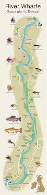 River Wharfe Fishing Map Showing The Named Pools Beats And River Access Fly Fishing Knots Fishing Maps Fishing Knots