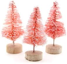 The diy table makeover ideas for genius table makeovers are just endless! Amazon Com Yalulu 20pcs Mini Sisal Fiber Snow Frost Trees Christmas Tree Small Pine Tree Diy Craft Tabletop Trees Christmas Party Ornaments Decoration Pink Home Kitchen