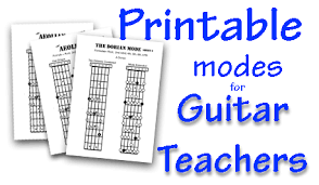 guitar modes free printable diagram for guitar teachers