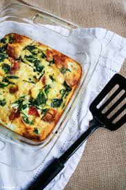 Spinach, Bacon and Feta Egg Bake