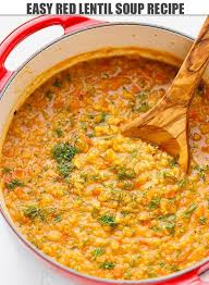 Heat oil in a large pot over medium heat and add the chopped onion. Red Lentil Soup Recipe Quick And Easy To Make Loaded With Mediterranean Flavors Lentil Soup Recipes Red Lentil Soup Recipe Soup Recipes