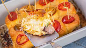 Cheesy Roast Beef Casserole Sliders Sunny Anderson Roast Beef Casserole Roast Beef Sliders Roast Beef