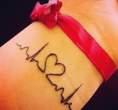 Heart Line Tattoos Heart Rate Tattoo Cool Tattoos