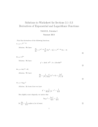 Derivative practice worksheet pdf provides a comprehensive and comprehensive pathway for students to see progress after the end of each module. Lesson 8 Derivatives Of Logarithmic And Exponential Functions Works