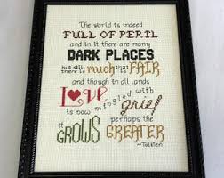 Tolkien cross stitch pattern even the smallest person can change the course of the future hobbit lord of the rings embroidery design lotr. Tolkien Cross Stitch Etsy