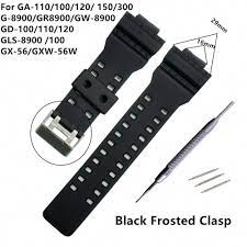 16mm Silicone Rubber Watch Band Strap Fit For Casio G Shock Replacement Black Waterproof Watchbands Accessories 16mm Silicone Rubbe Accesorios Reloj Correa