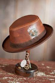Steampunk Dealer Leather Hat Leather Hats Mens Hats Fashion Hats For Men