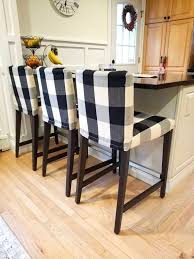 Beautiful Slipcover For The Henriksdal Bar Stool Chair In A Large 4 Buffalo Check Black And Cream In 2020 Bar Stool Slipcovers Reupholster Bar Stools Bar Stool Covers