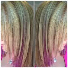 Blonde Highlights And Lowlights With Pink Peekaboos Hair With Flair Hair Blonde Highlights