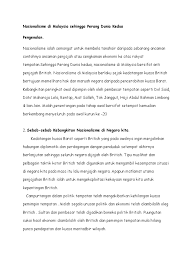 Nasionalisme di malaysia sehingga perang dunia. Kertas 3 Nasionalisme Di Malaysia Sehingga Perang Dunia Kedua