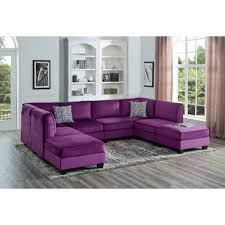 Built on a solid oak wood frame with tapered and splayed legs in a natural wood finish, and flared arms, this couch strikes that classic silhouette. Purple Sectionals You Ll Love In 2021 Wayfair Ca