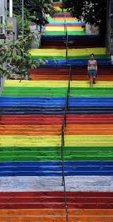 Beautiful Effect Rainbow Stairs Design Pictures Street Art Photo Art Istanbul