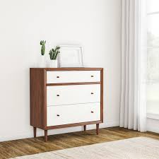Carson Carrington Trollhattan Mid Century Modern White And Walnut Wood 3 Drawer Chest Muebles Muebles Retro Diseno De Interiores