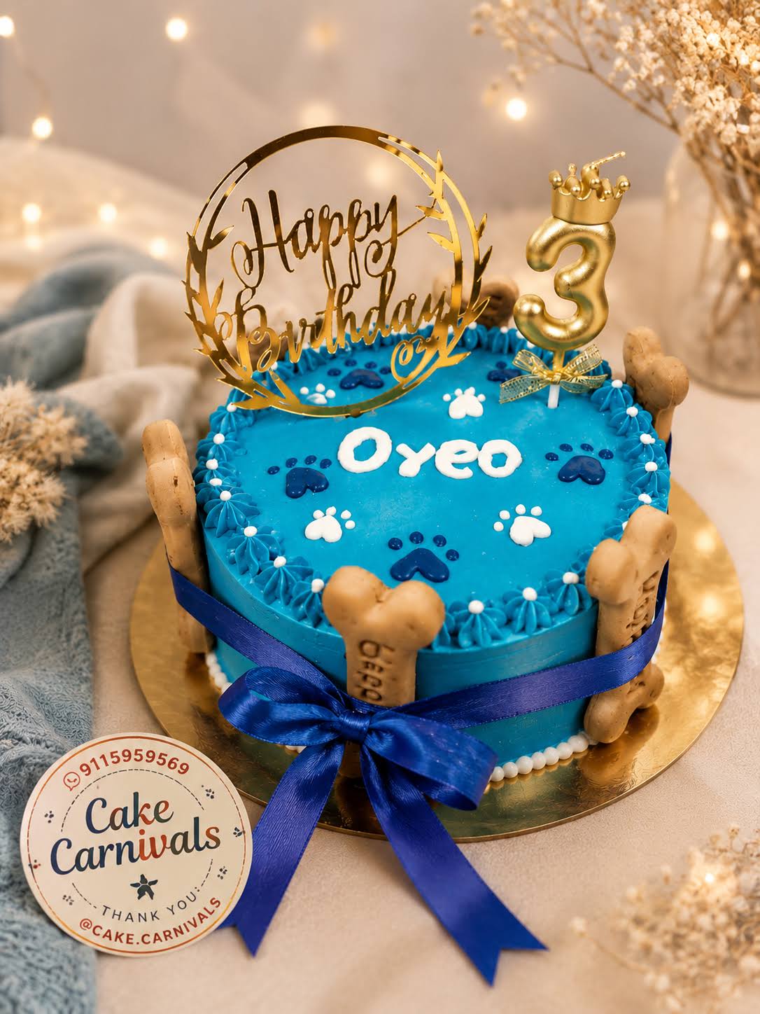 Blue Paw Print Cake product image