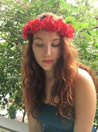 Scarlet Begonia Flower Halo Grateful Dead Flower Crown Boho Etsy Boho Flower Crown Flower Crown Begonia