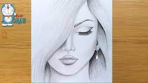 How To Draw A Girl Step By Step / Pencil Sketch Drawing - Youtube