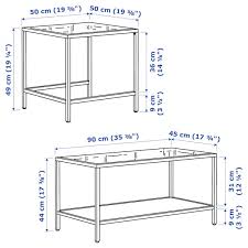 Nesting/coffee table with steal frame and reversible top with black or white color. Vittsjo Nest Of Tables Set Of 2 Black Brown Glass 90x50 Cm Ikea
