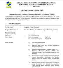 Permohonan jawatan kosong lembaga pemasaran pertanian persekutuan (fama). Jawatan Kosong Terkini Di Lembaga Pemasaran Pertanian Persekutuan Fama Appkerja Malaysia
