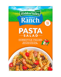Step 1 in a large pot of salted boiling water, cook pasta until al dente, rinse under cold water and drain. Hidden Valley Homestyle Italian Pasta Salad Hidden Valley Ranch