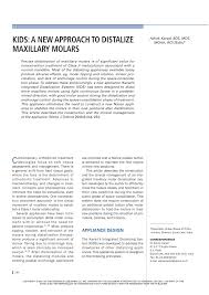 However, the claimed wire capabilities are not always easy to verify in the clinical setting. Pdf Kids A New Approach To Distalize Maxillary Molars