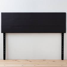 Sha cerlin king size platform bed, faux leather low profile sleigh bed frame with adjustable headboard, wood. Stella Mid Rise Upholstered Channel Headboard Brookside Home Target