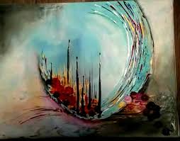 Grune Welle 40 60 Acryl Abstrakte Malerei Acryl Acrylmalerei Abstrakt Abstrakte Malerei
