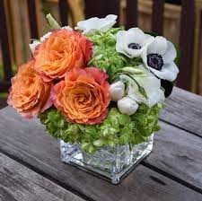 Fresh Flowers In A Vase Anemone Free Spirit Rose Hydrangeas And Tulips Flower Arrangements Fresh Flowers Arrangements Free Spirit Rose